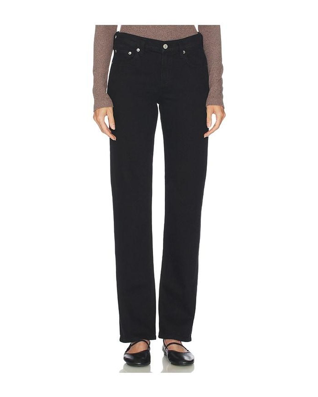 Agolde Black Gerade Low Rise Slim