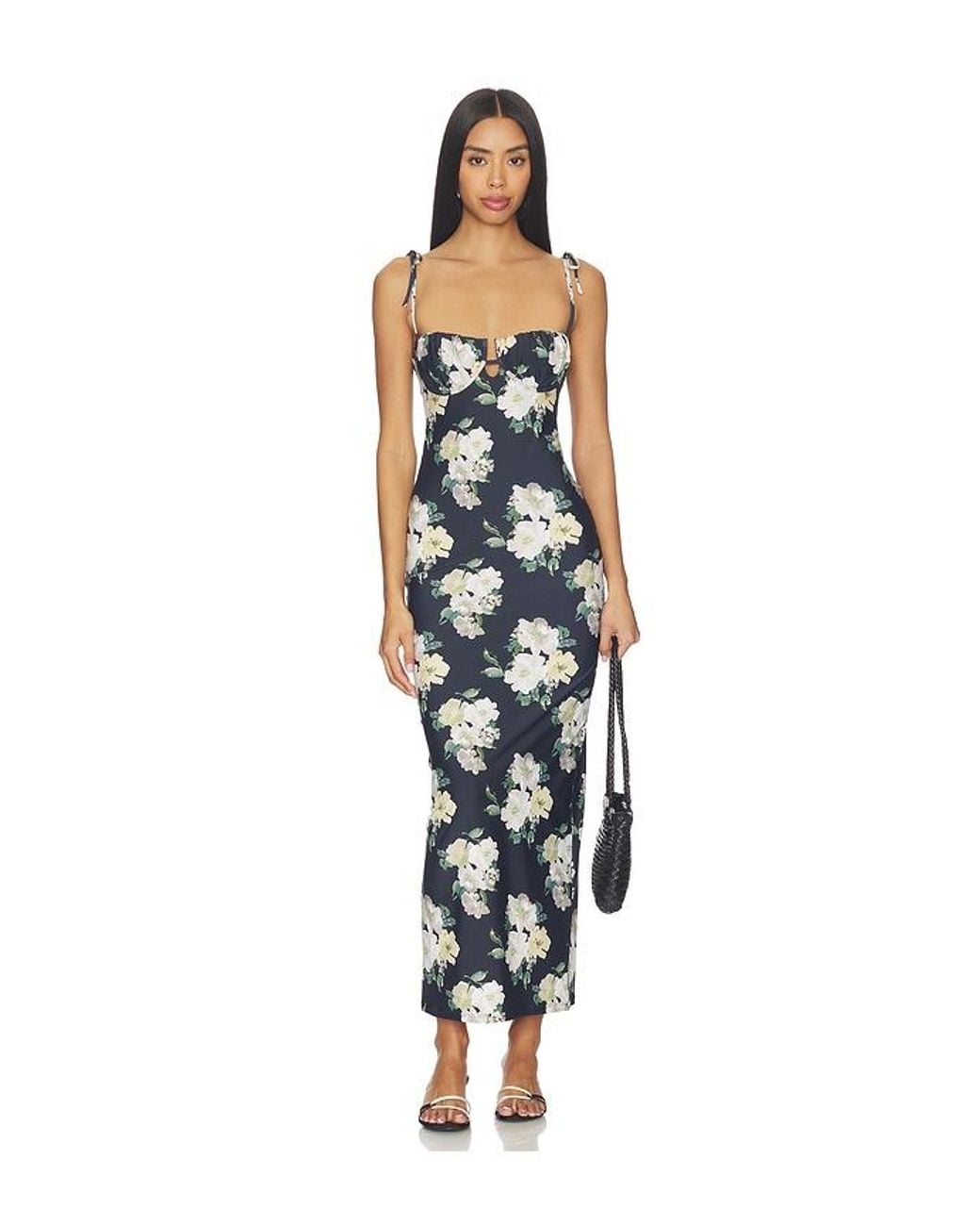 Montce Blue Petal Long Slip Dress