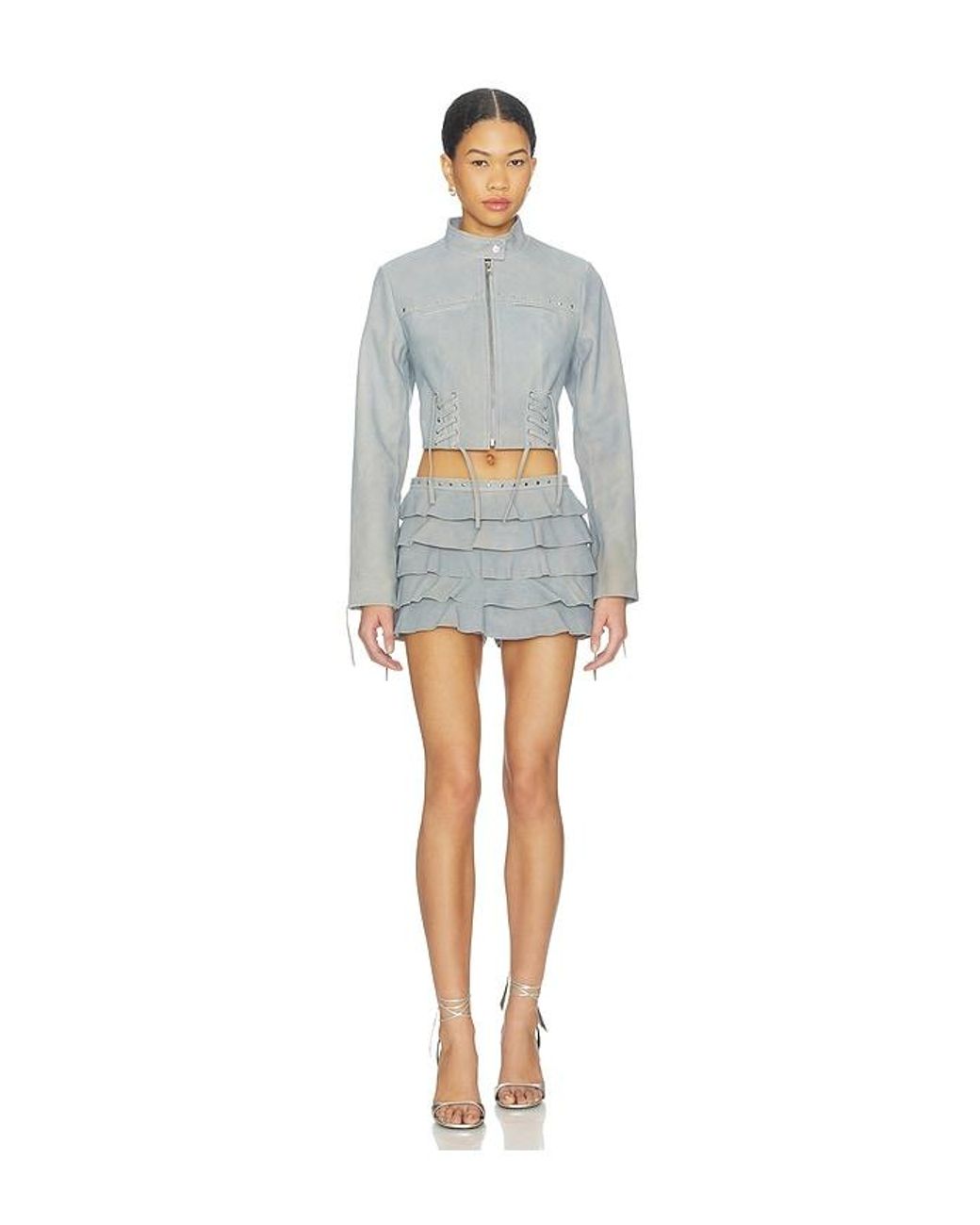Lamarque White X Revolve Silvina Suede Biker Jacket