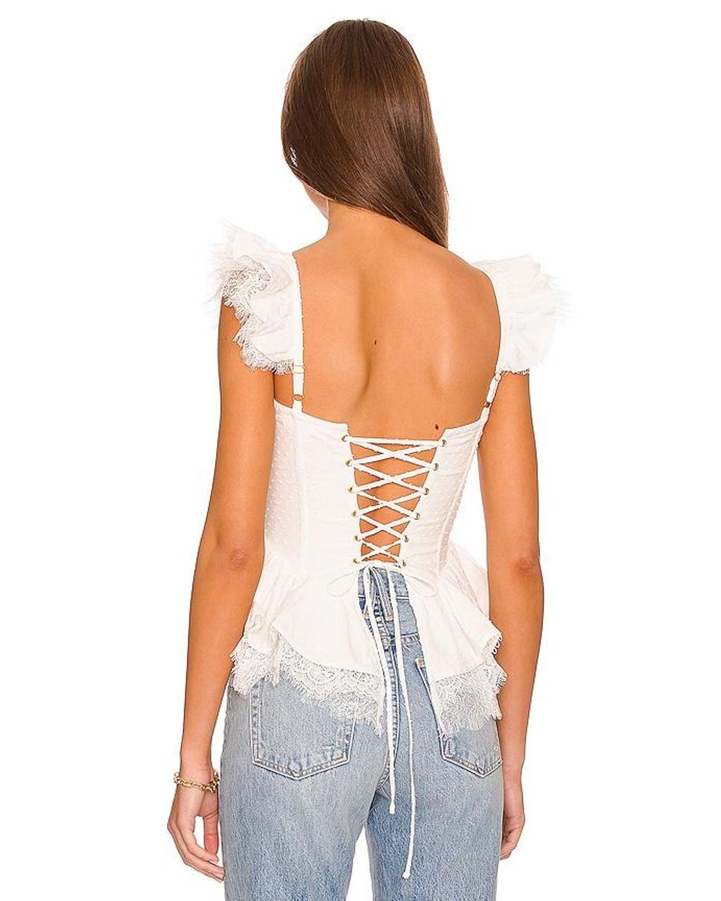 V. Chapman White Sorento Corset Top