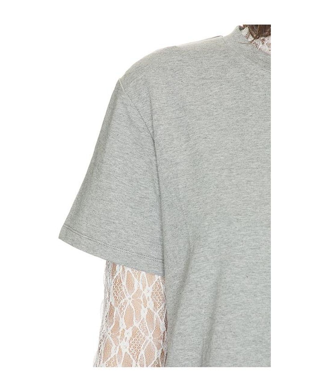LNA White Mirage Lace Two Piece Long Sleeve Top