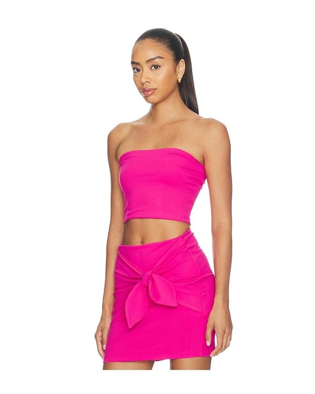 Susana Monaco Pink Crop Tube Top