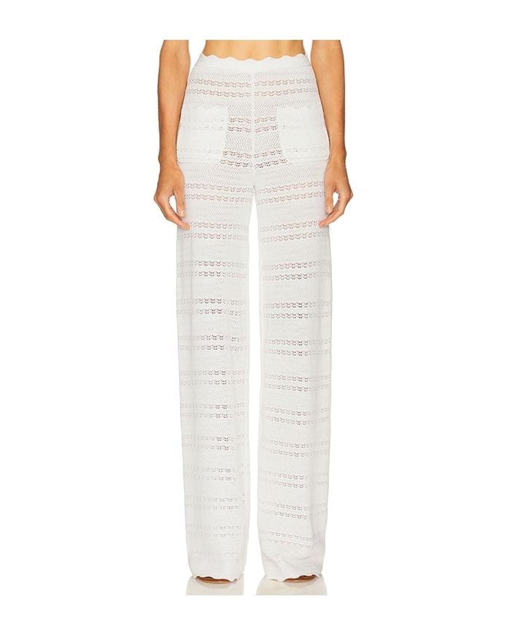Helsa White Kaitltn Scalloped Pant