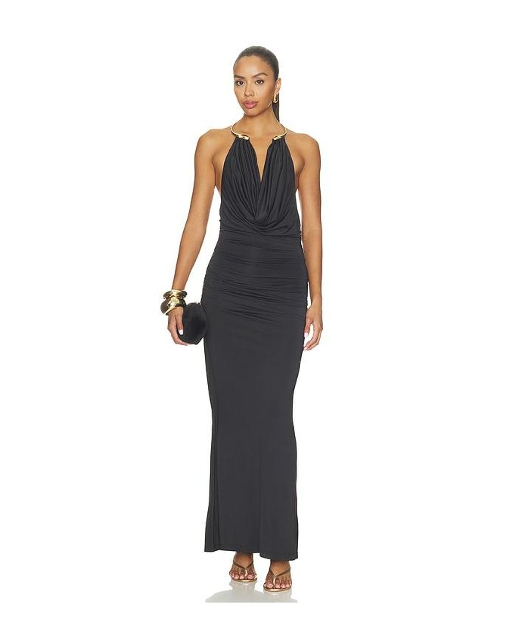 superdown Black Delanee Halter Maxi Dress
