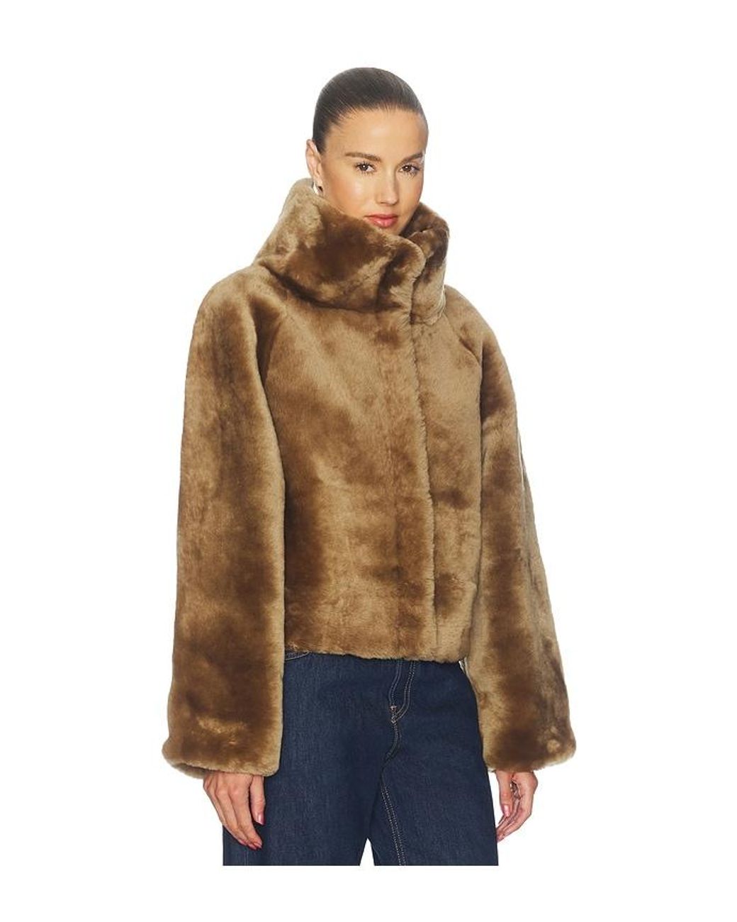 OW Collection Blue Tuva Fur Jacket