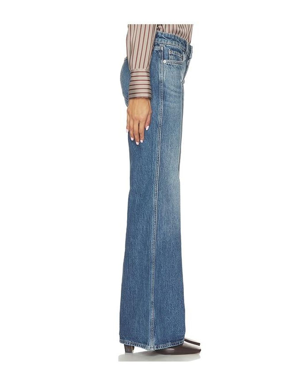 Rag & Bone Blue Josie Low Rise Relaxed Flare Jeans