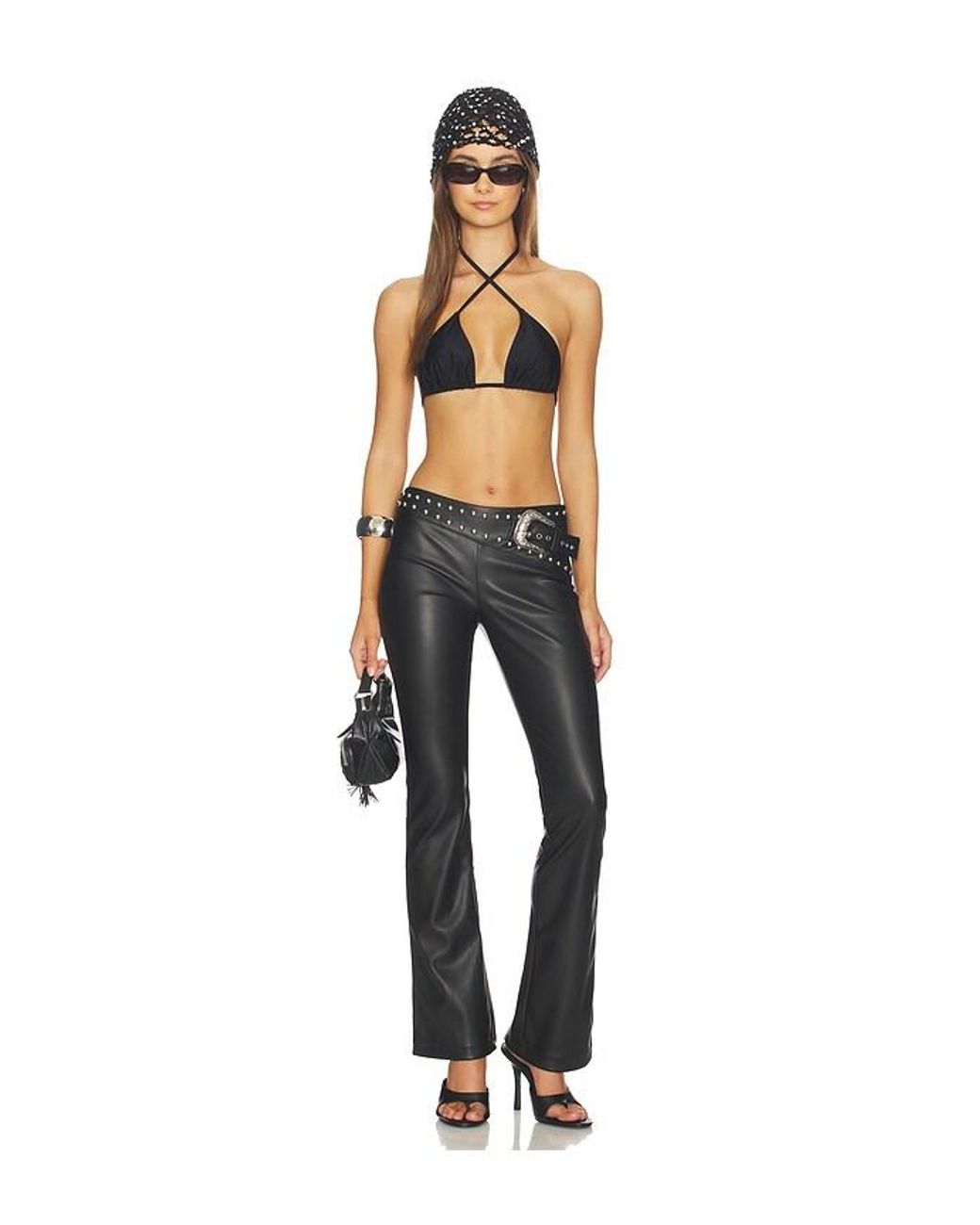 superdown Blue Melisa Faux Leather Pant