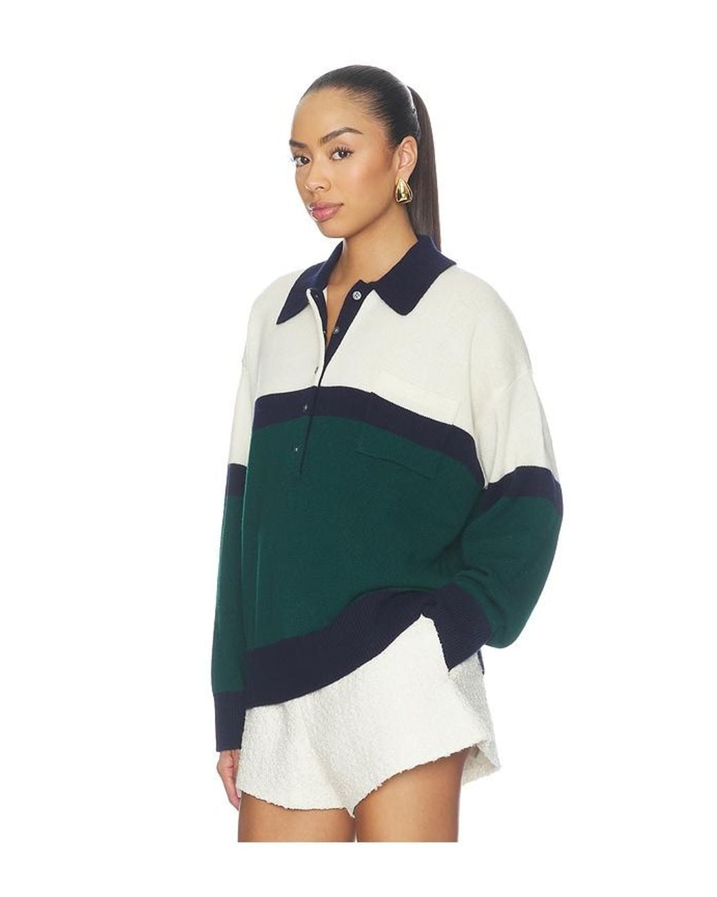 GOOD AMERICAN Multicolor The Oversized Rugby Sweater