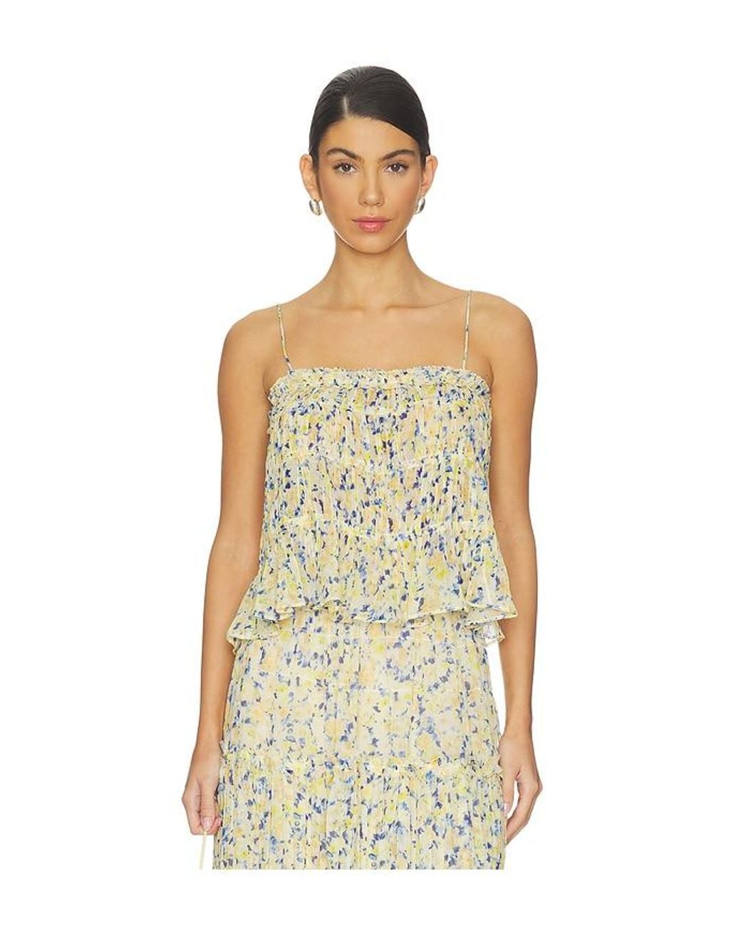 Ulla Johnson Natural Florian Silk Tank Top