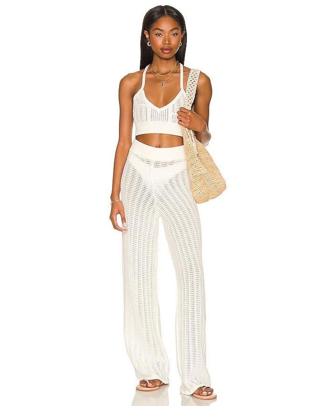Tularosa White Maeve Knit Pant