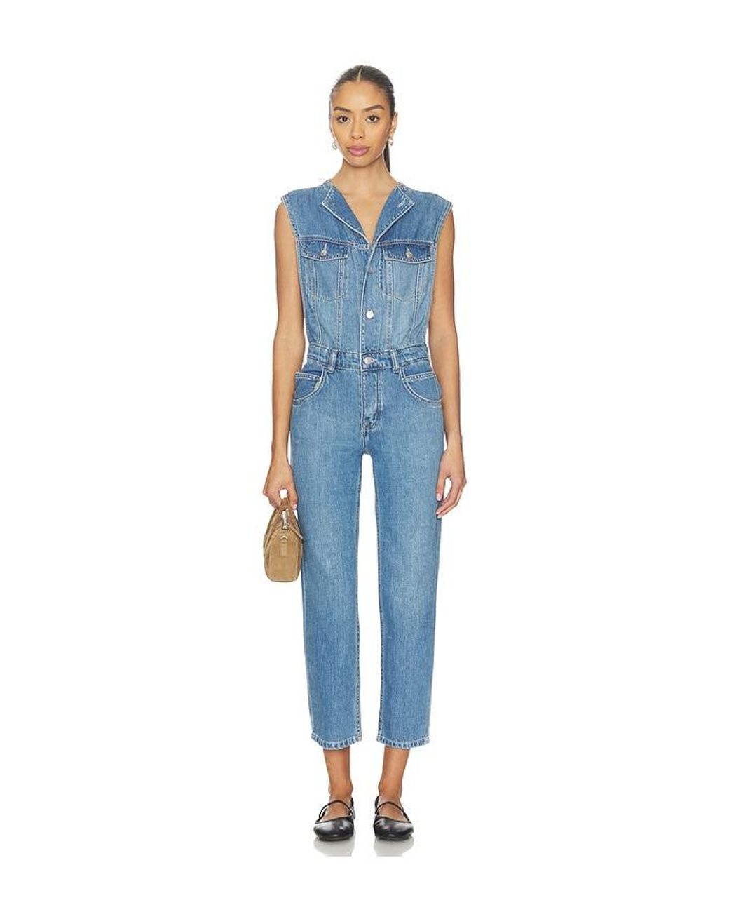 Free People Blue X We The Free All You Need Denim Coverall