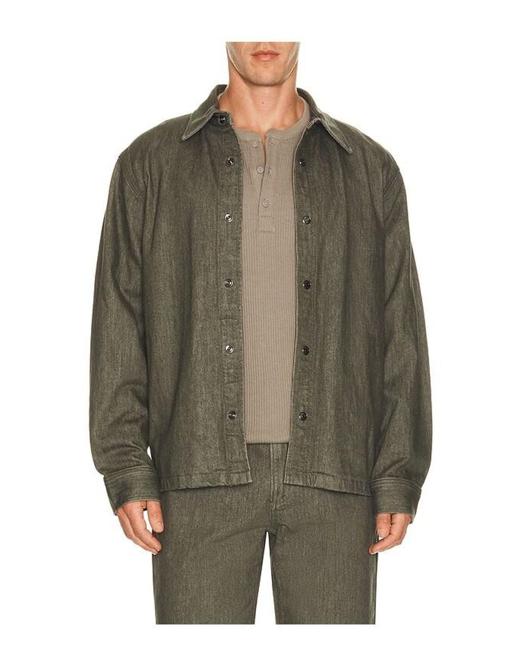 Theory Green Denim Overshirt for men