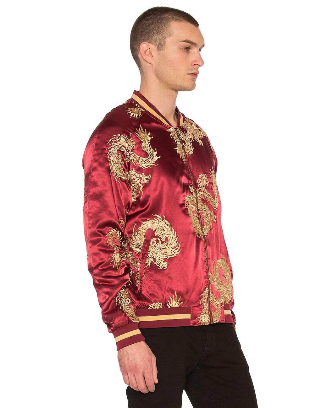 Dragon Bomber Jacket in Red for Men 