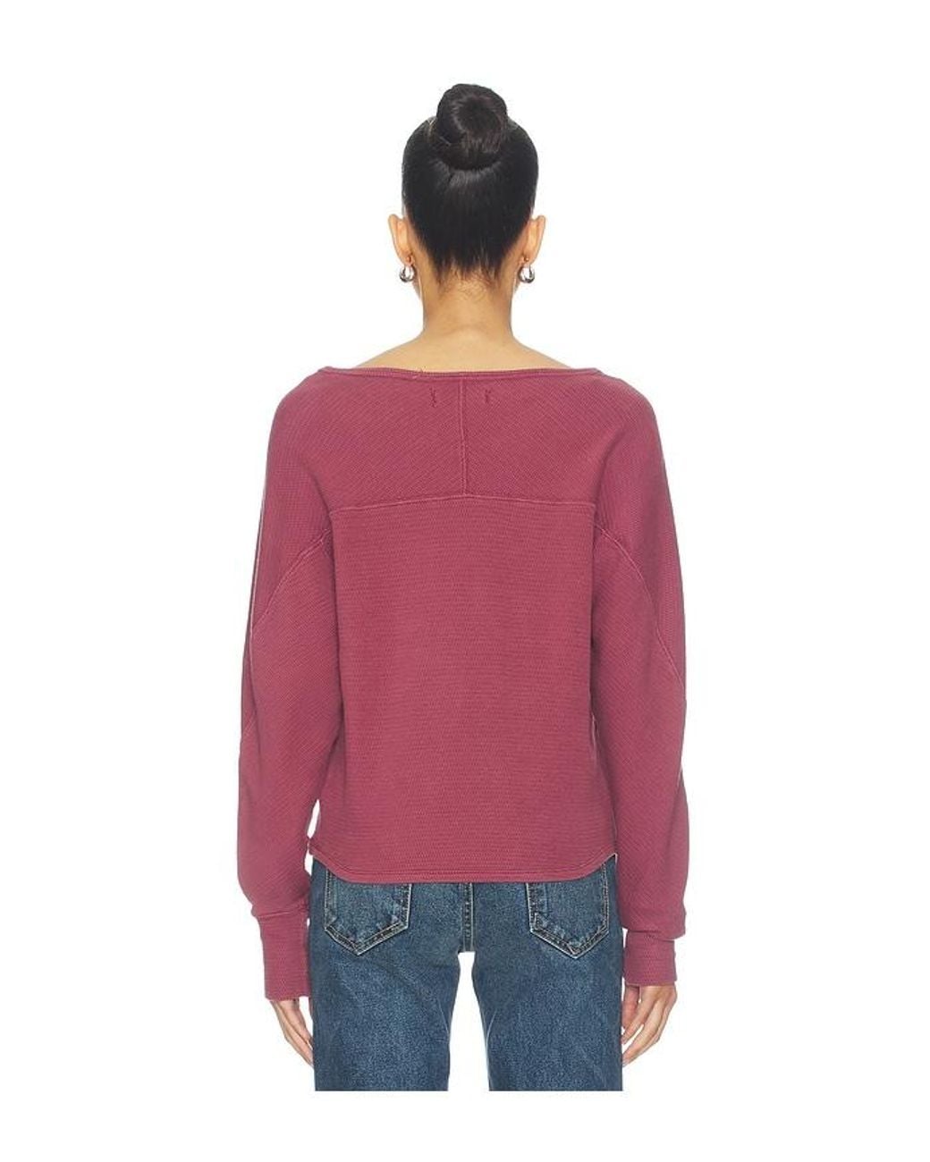 Free People Red X We The Free Jess Long Sleeve Tee