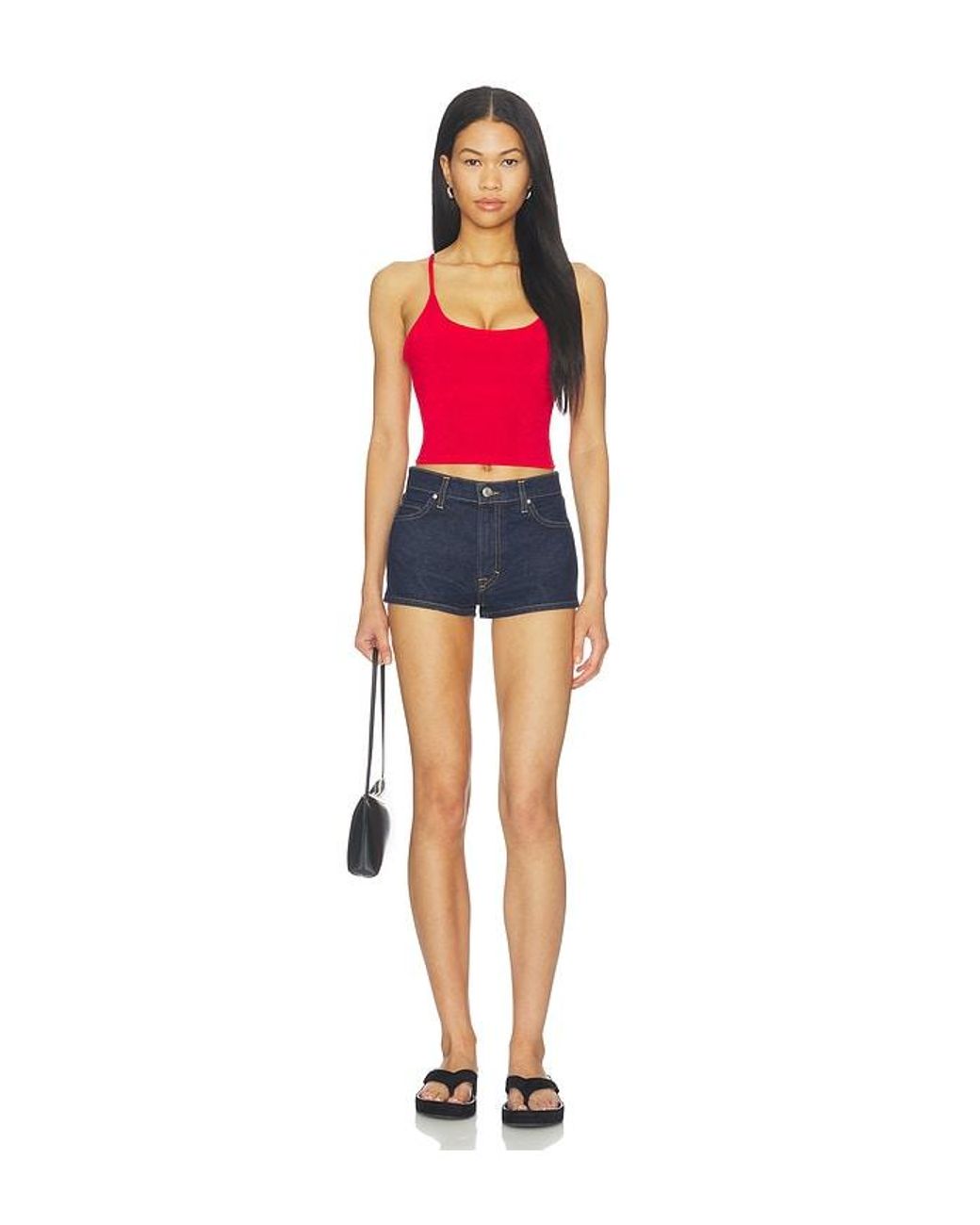 GRLFRND Blue Florence Low Rise Mini Short