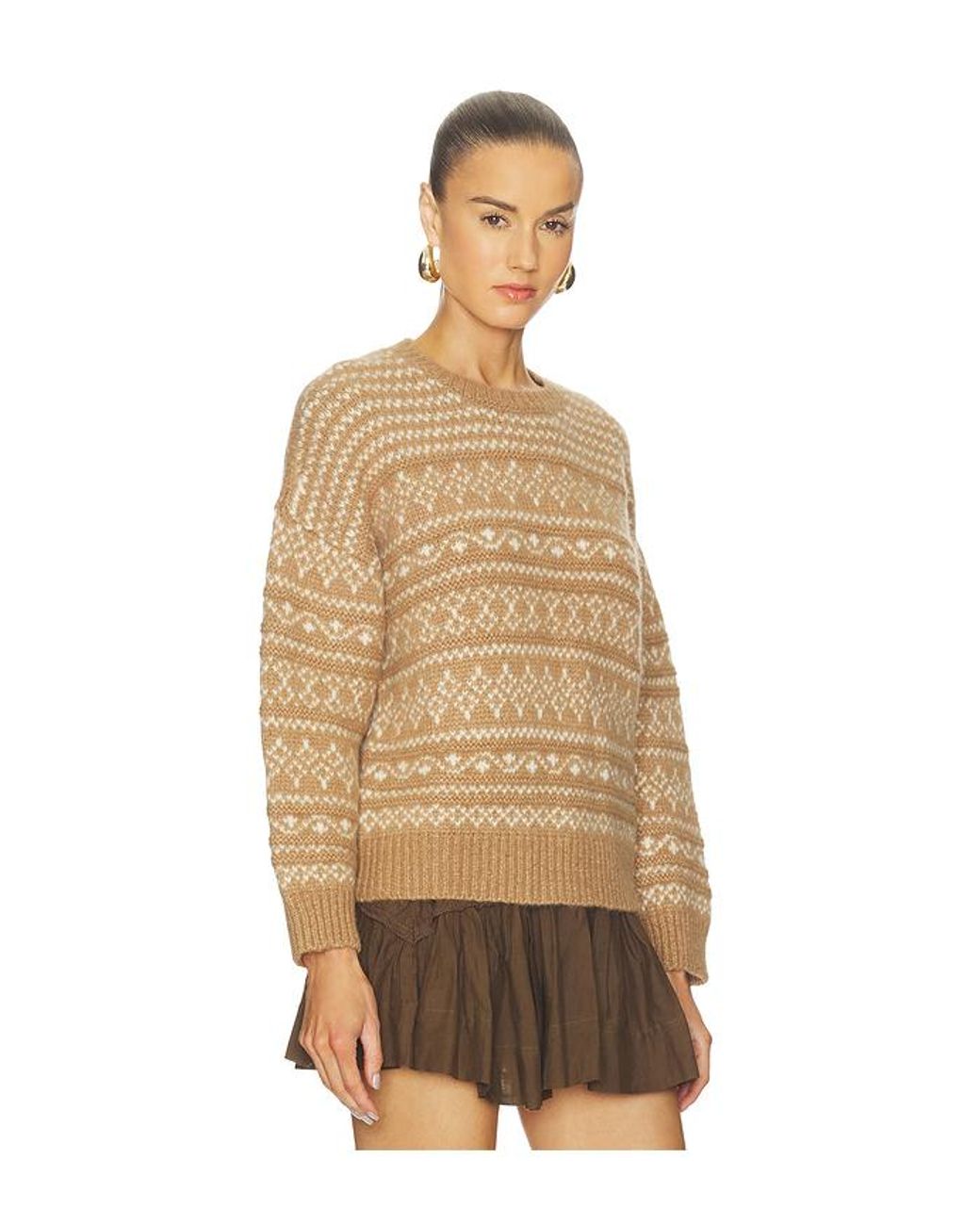 NAADAM Natural Luxe Lofty Alpaca Fair Isle Crewneck