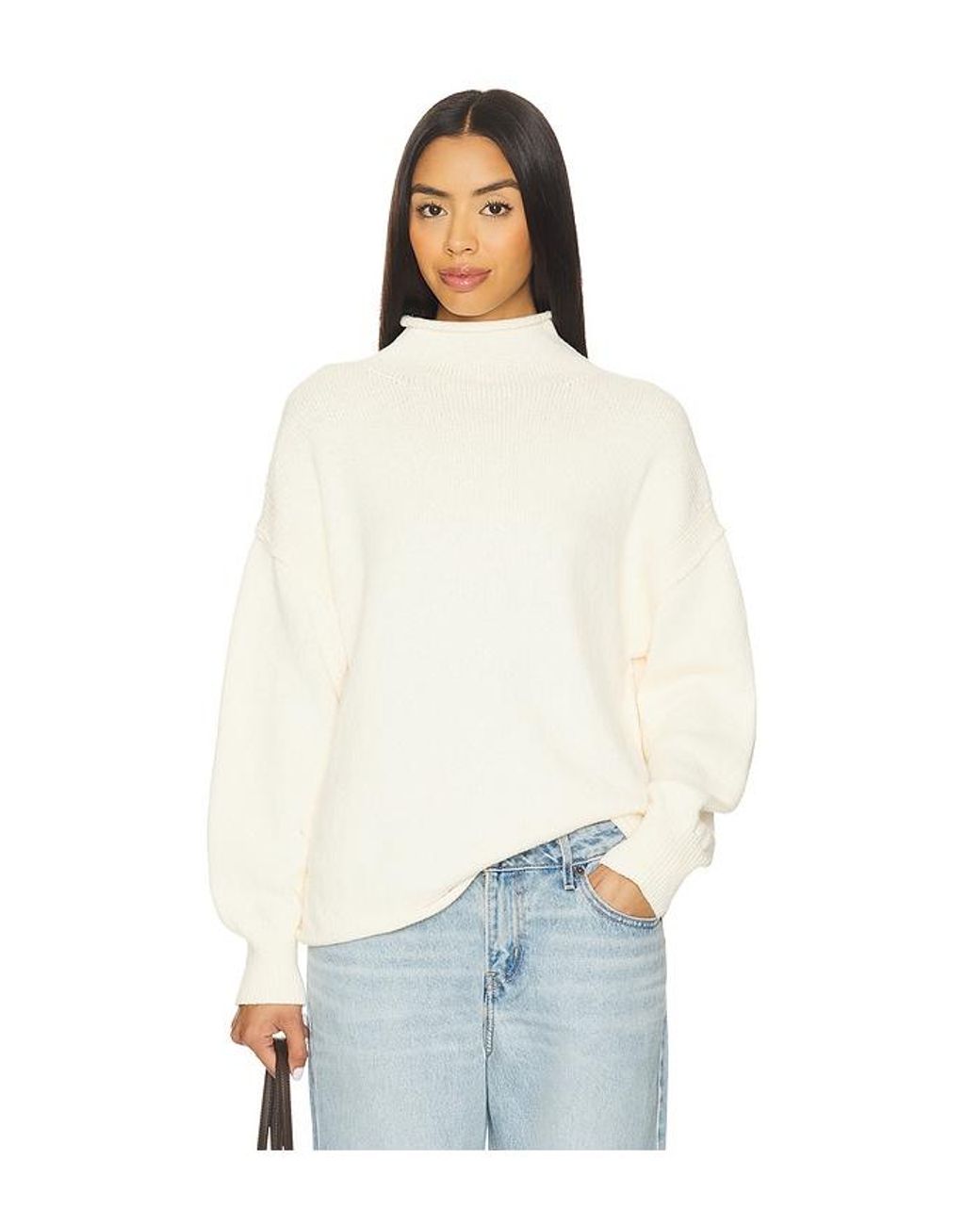 Free People White X We The Free Torres Roll Neck Sweater