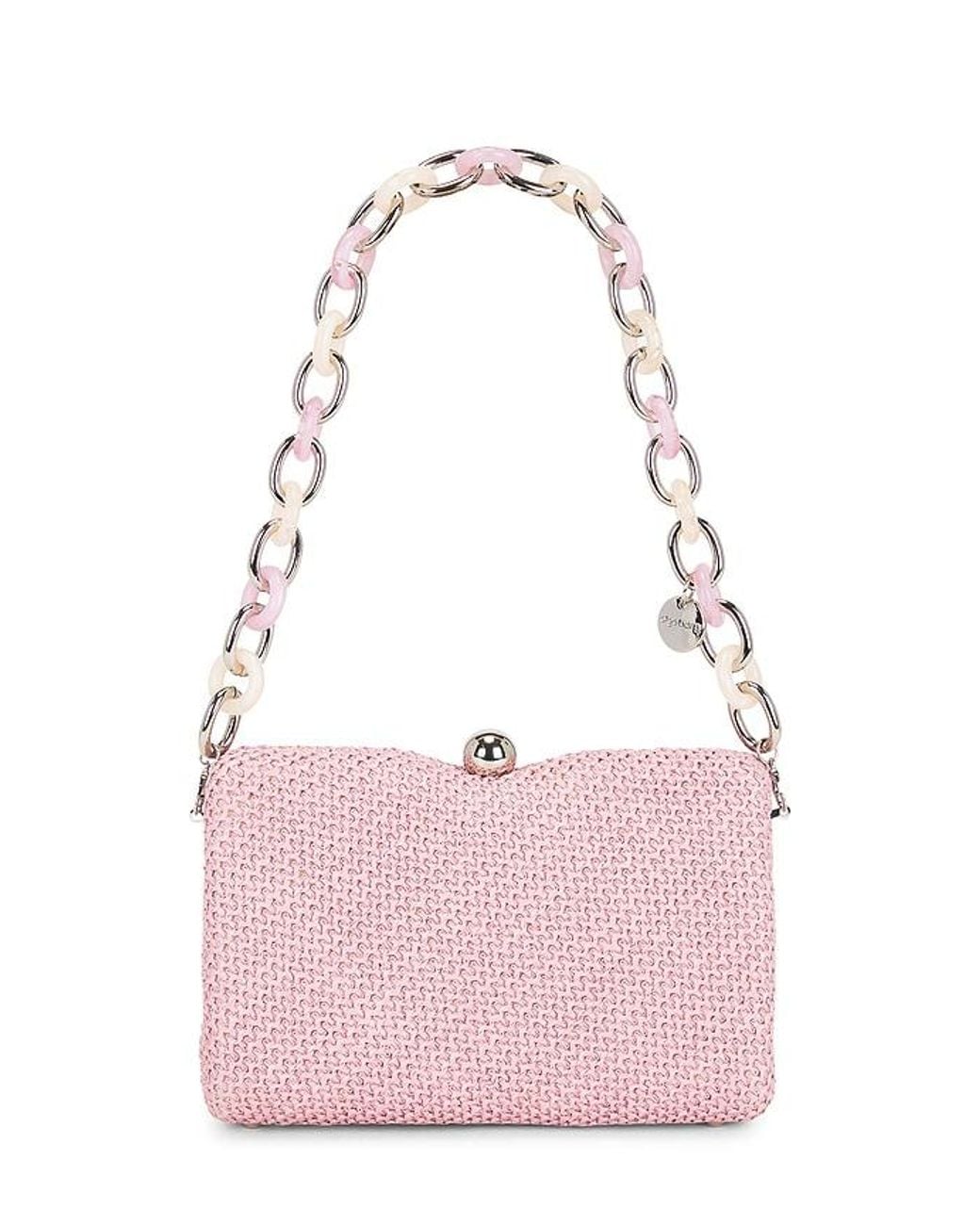 Olga Berg Pink Birdie Textural Top Handle Bag