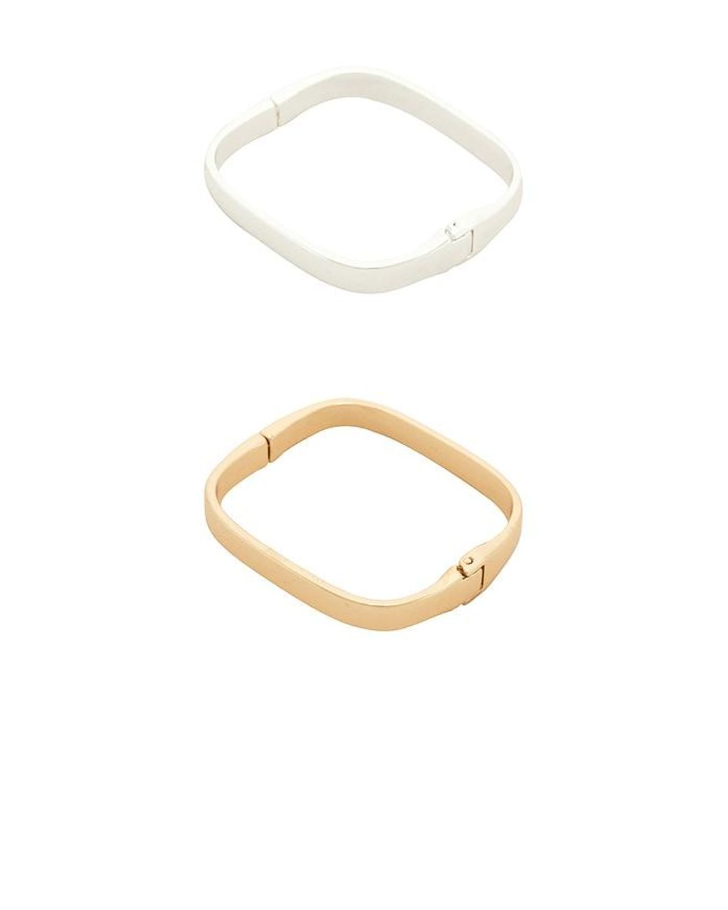 Ettika White Rounded Square Cuff Set