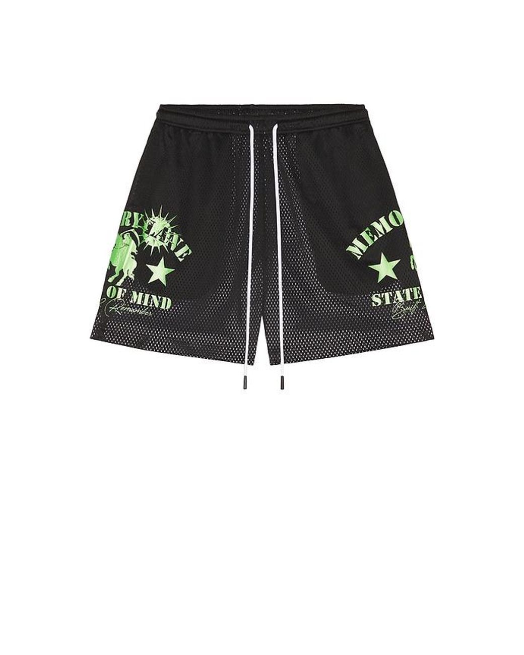 Memory Lane Black Mesh Double Layer Shorts for men