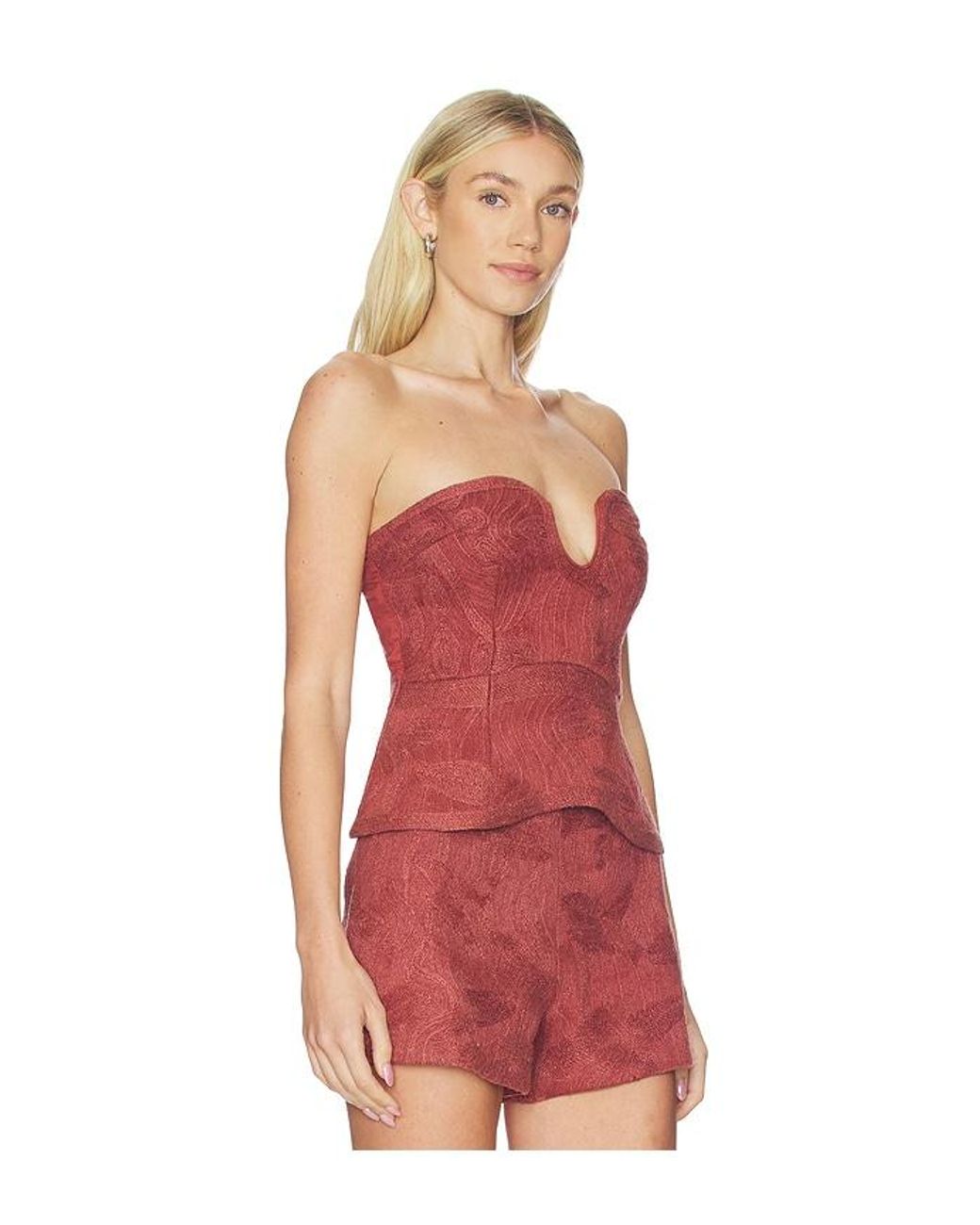 AMUR Red Nala Bustier Top
