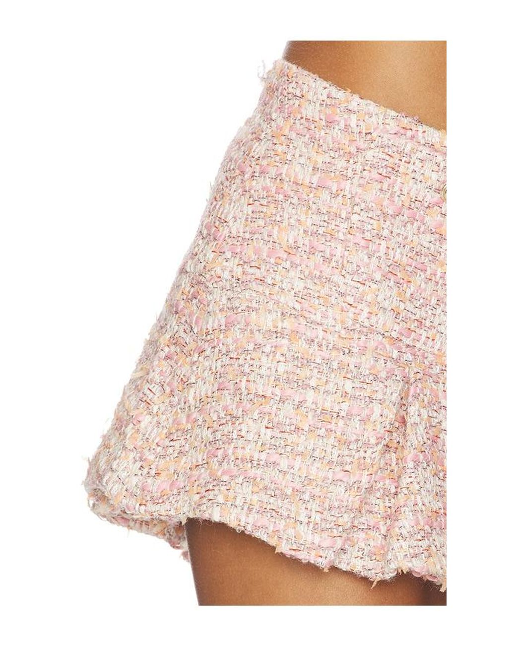 GUIZIO White Patch Pocket Pleated Mini Skirt