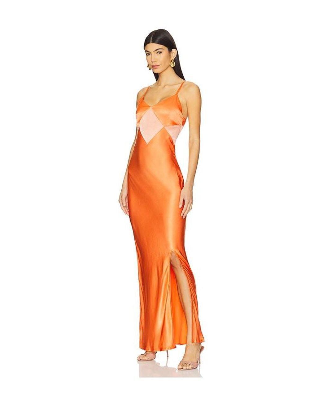 MINKPINK Orange Orla Colour Block Midi Dress