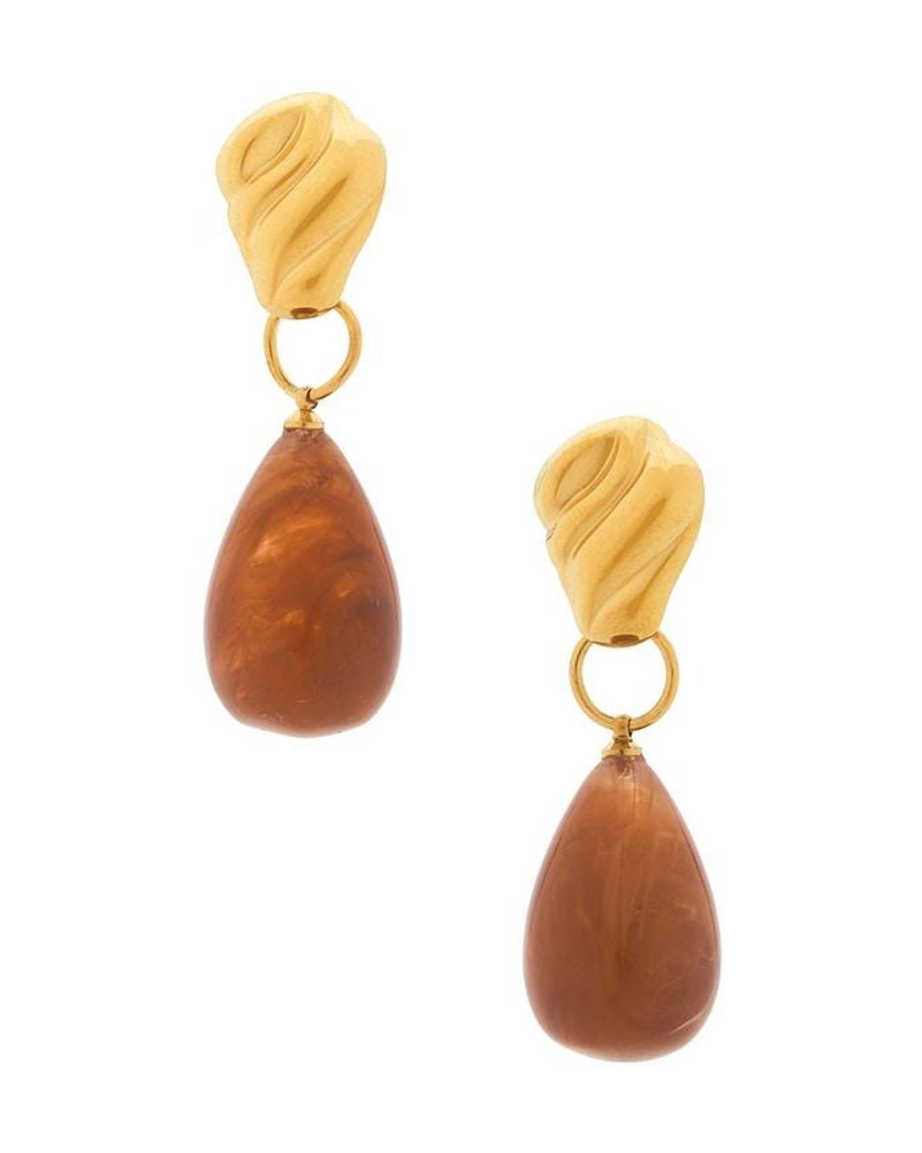 petit moments White Amber Drop Earrings