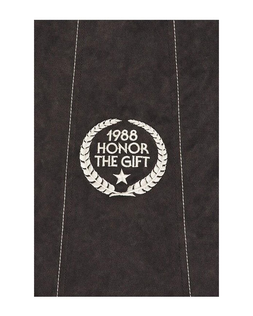Honor The Gift Black Twill Embroidered Pant for men
