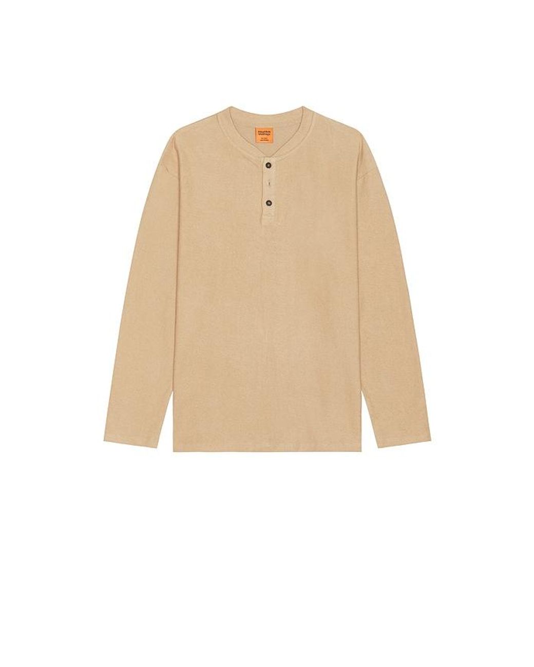 Rhythm Blue Vintage Terry Long Sleeve Henley for men