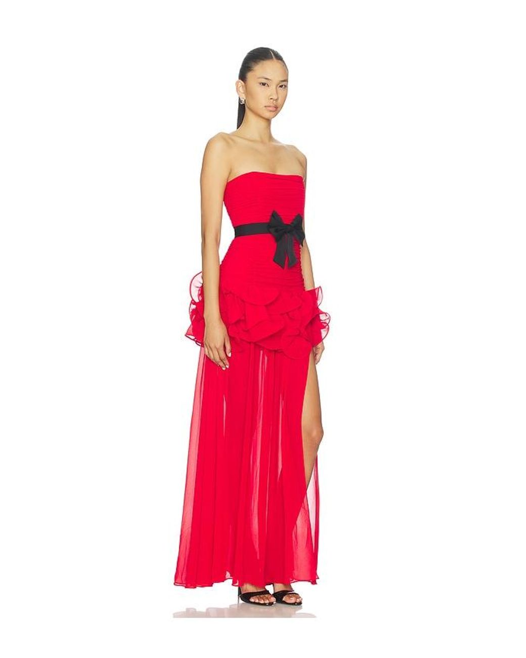 MAJORELLE Red Fauna Gown