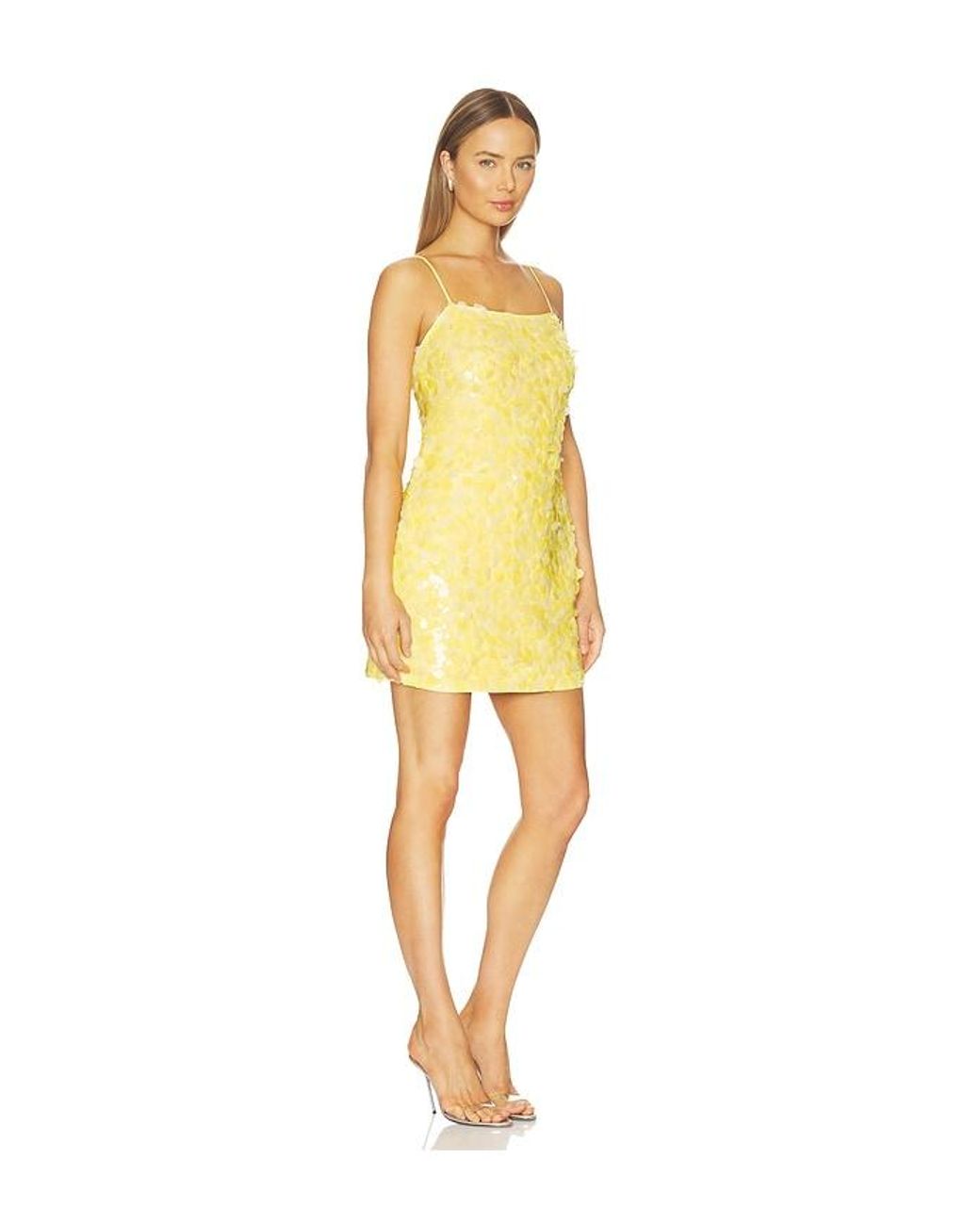 MILLY Yellow Izel Colette Sequin Mini Dress