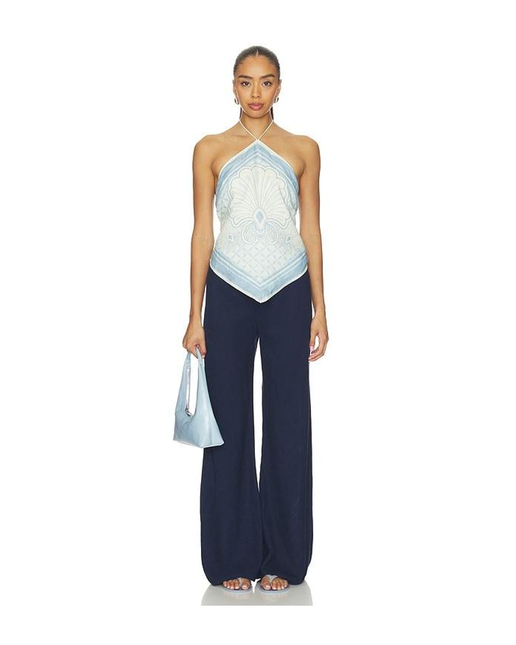 La Ligne Blue Linen Colby Pant