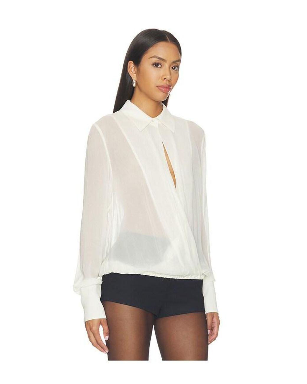 ÉTERNE White Vivi Viscose Georgette Blouse