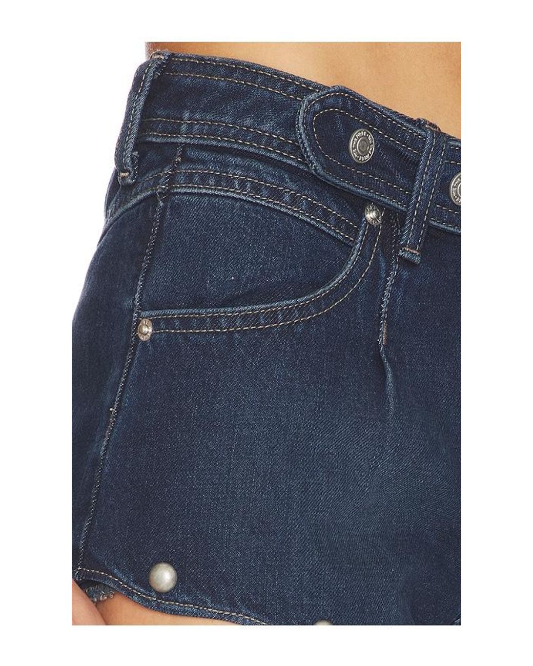 Free People Blue X We The Free Late Night Stud Short