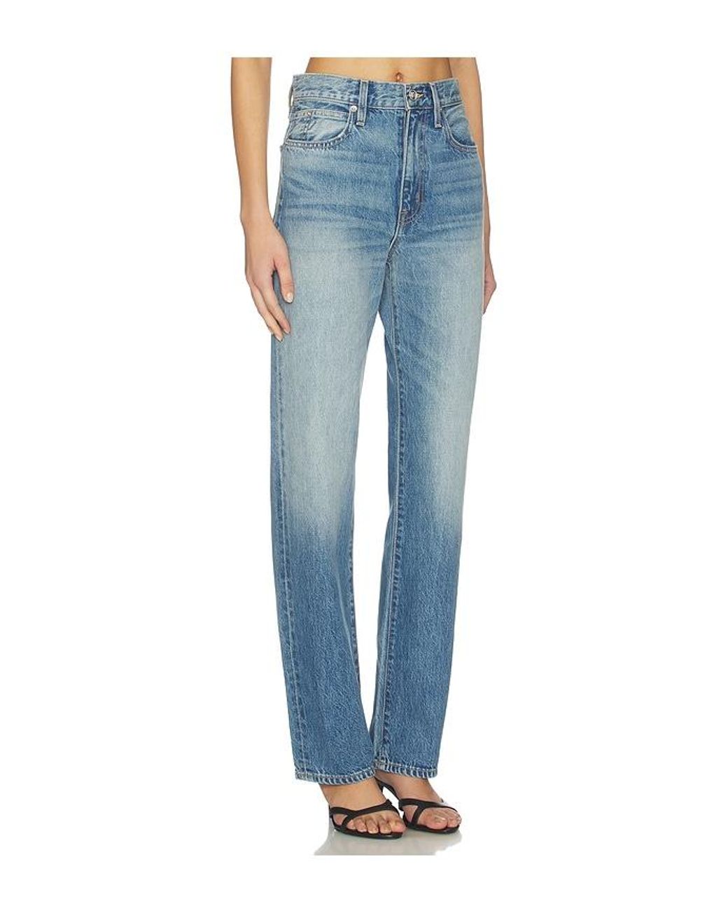 SLVRLAKE Denim Blue London High Rise Straight Leg Jeans