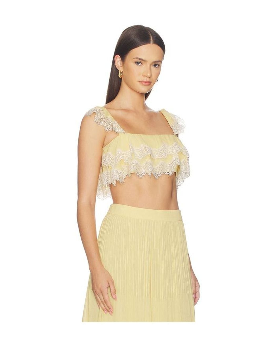 Hemant & Nandita Natural Ruffle Top