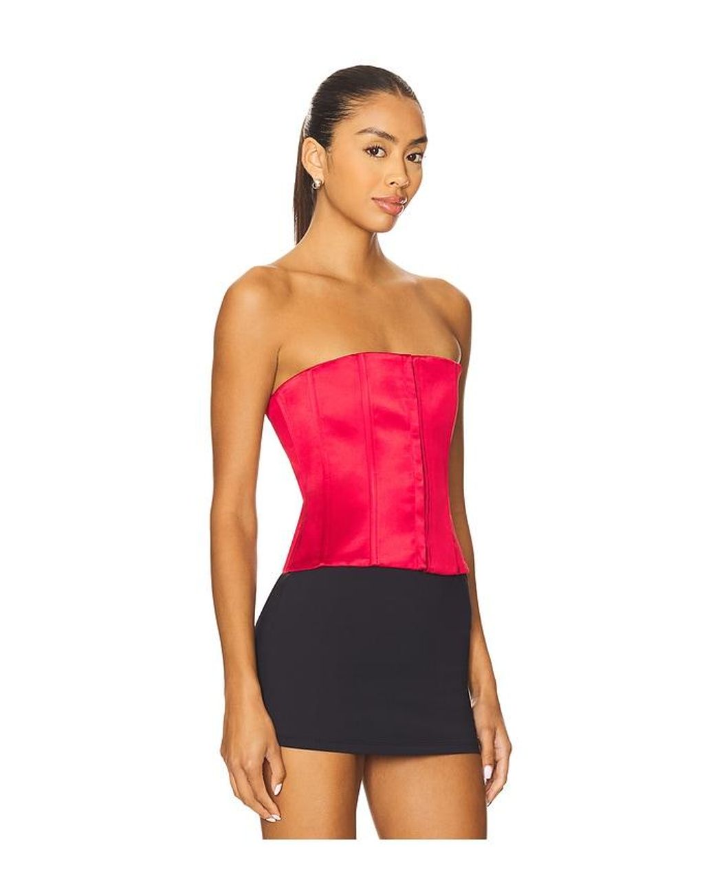GUIZIO Red Satin Corset
