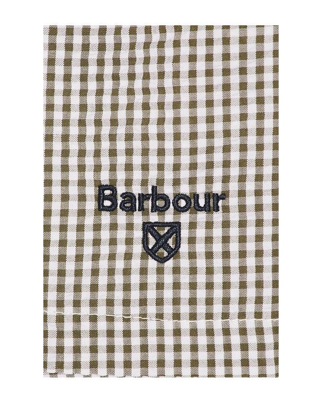 Barbour Natural Gingham Seersucker Swim Short for men