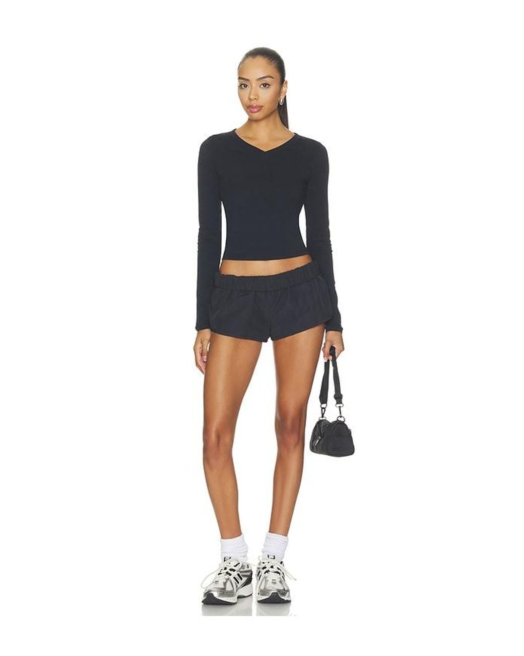WellBeing + BeingWell Black Estrella V Neck Shirt