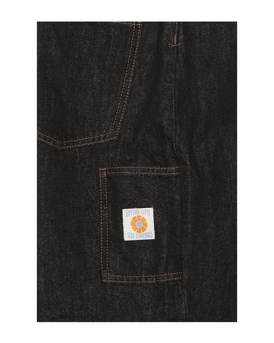 Rhythm Black Toby Denim Short for men