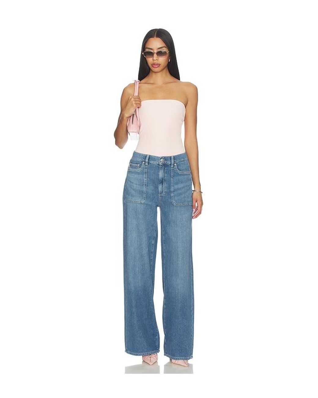 DL1961 Blue Dl Aura Hepburn Wide Leg High Rise Jeans