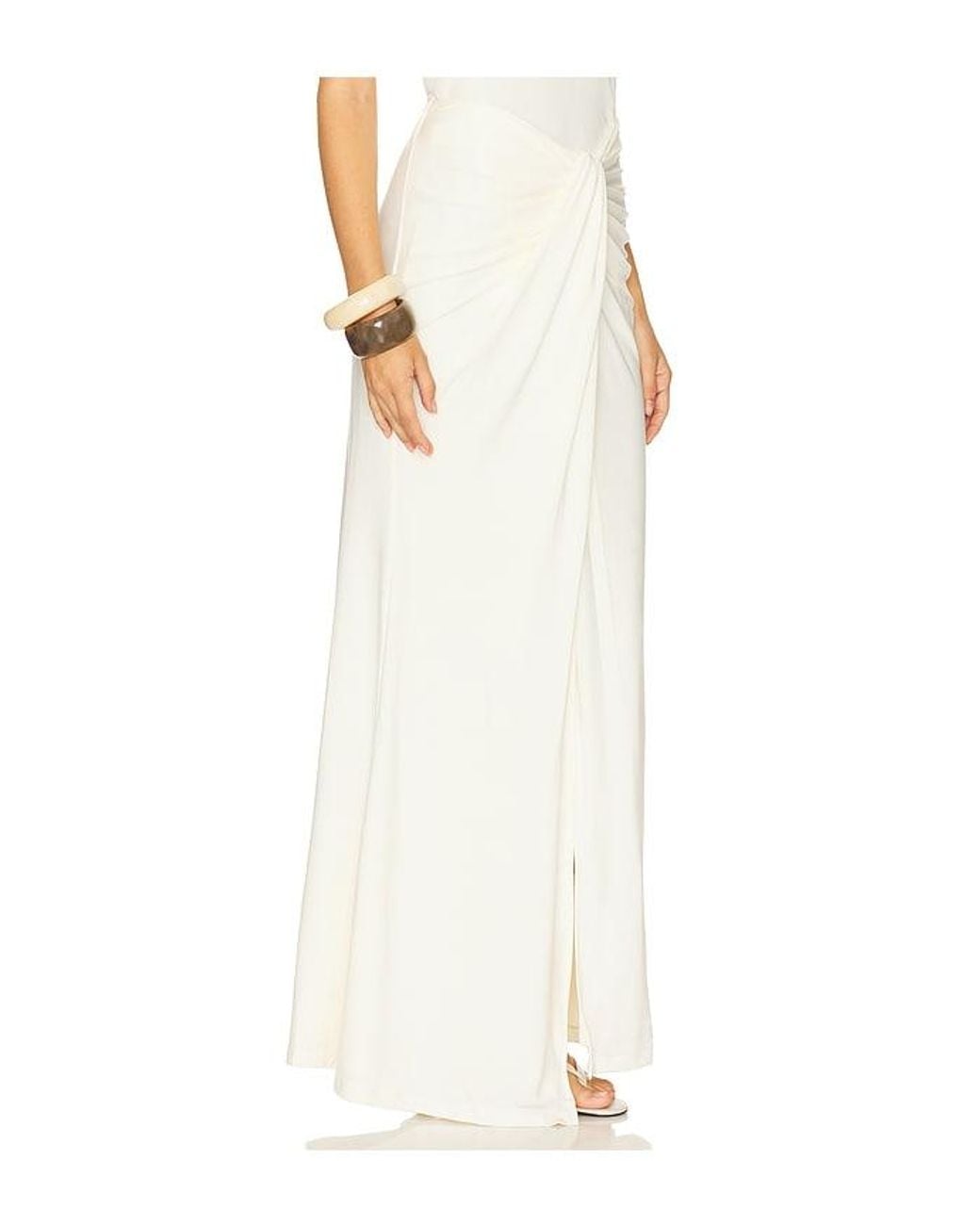 SNDY'S White Cantarios Jersey Maxi Skirt
