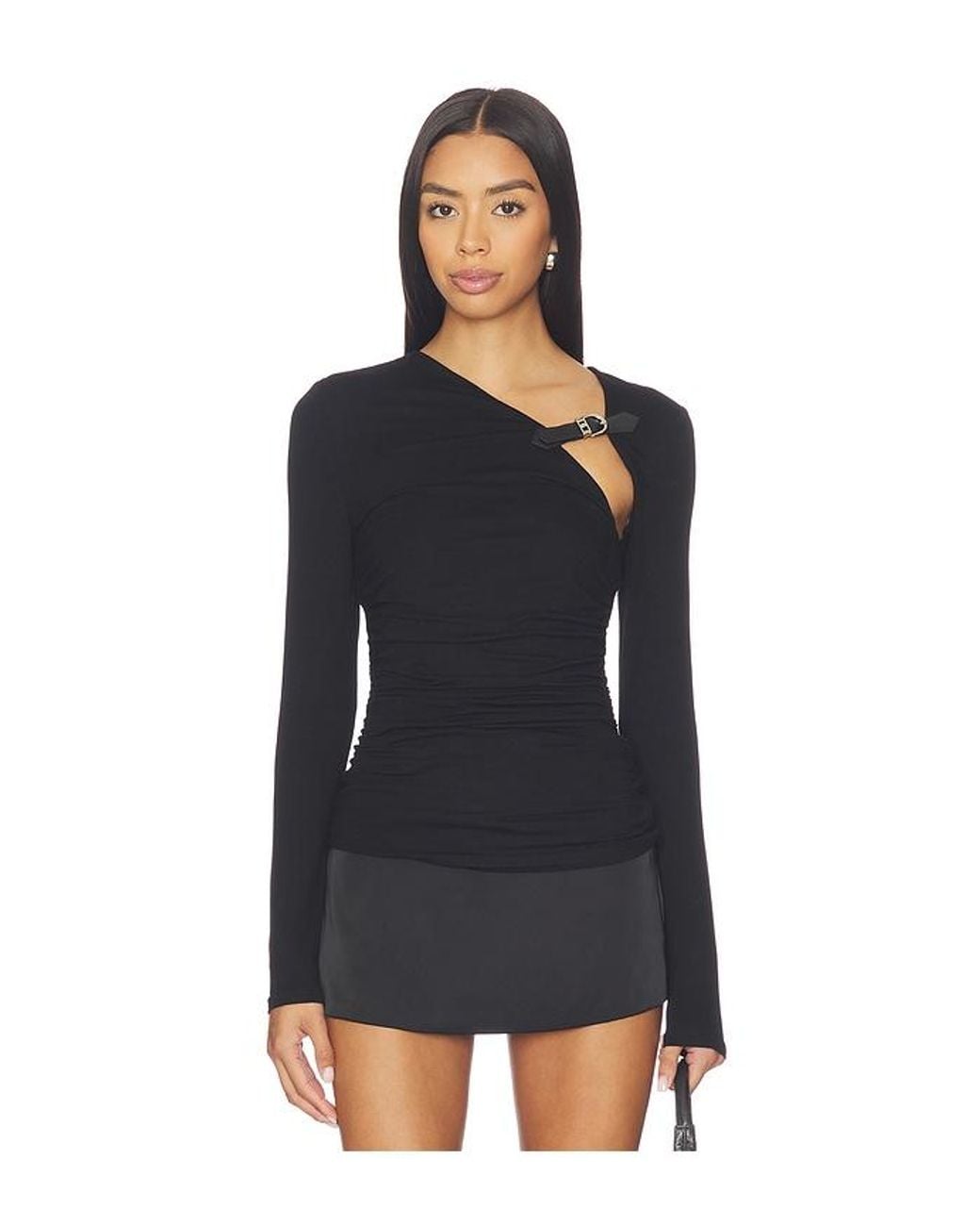 superdown Black Analeah Buckle Top