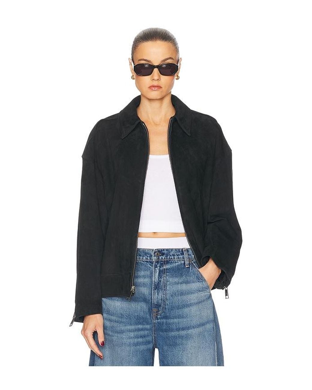 GRLFRND Blue Alek Suede Jacket