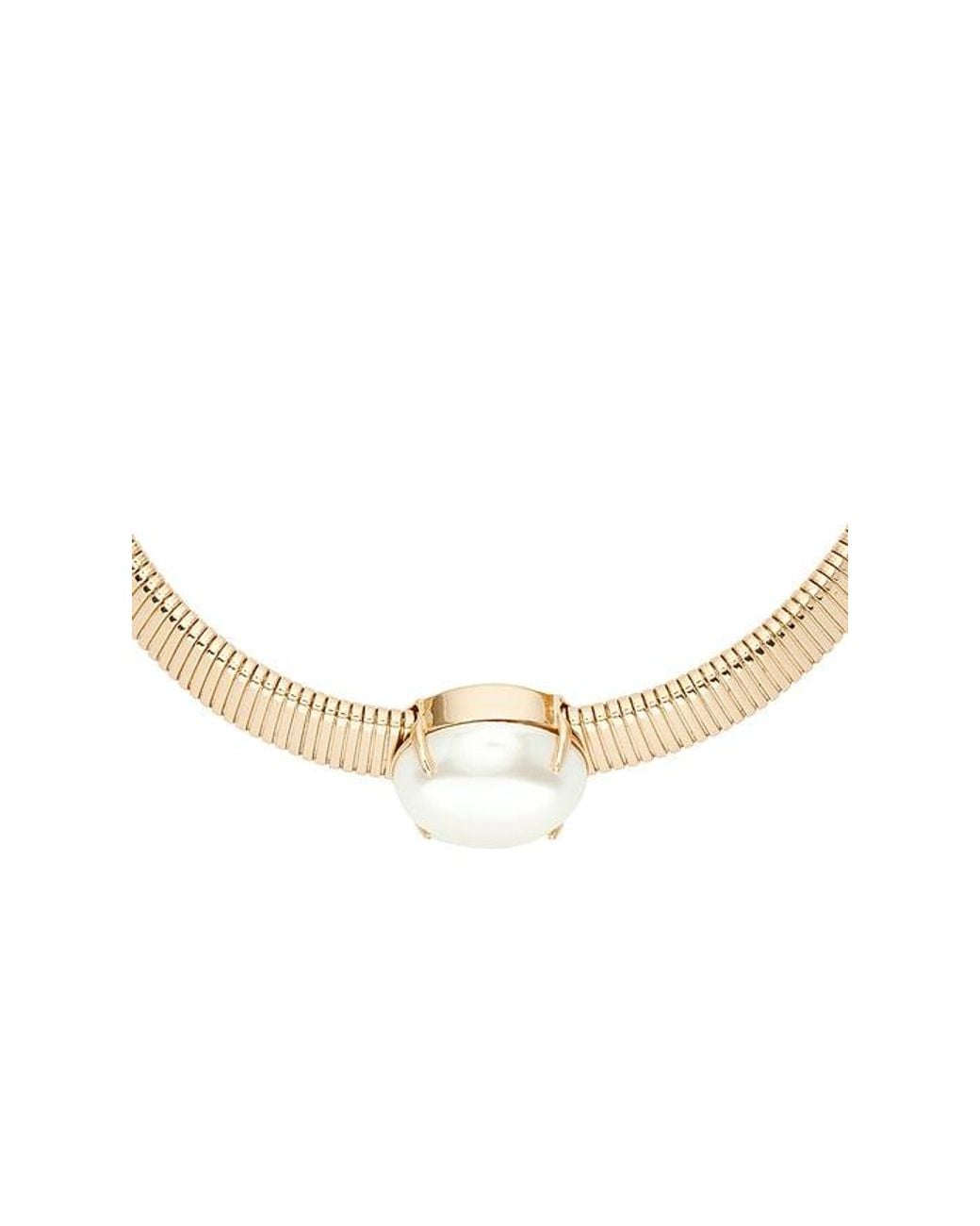 Lele Sadoughi White Set Snake Chain Necklace