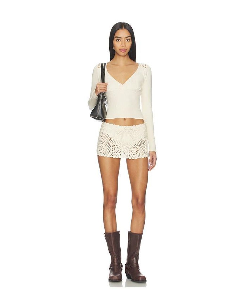 Frankie's Bikinis Multicolor Arlo Cloud Knit Long Sleeve Shirt