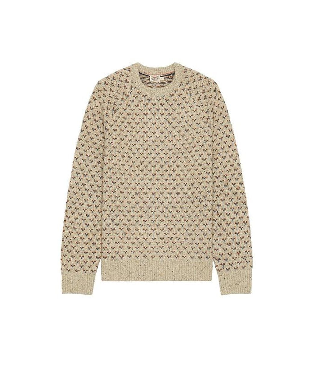 Faherty Brand Blue Donegal Crew Neck Sweater for men