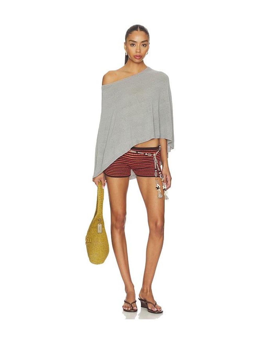 SNDY'S Gray X Revolve Misty Knit Poncho
