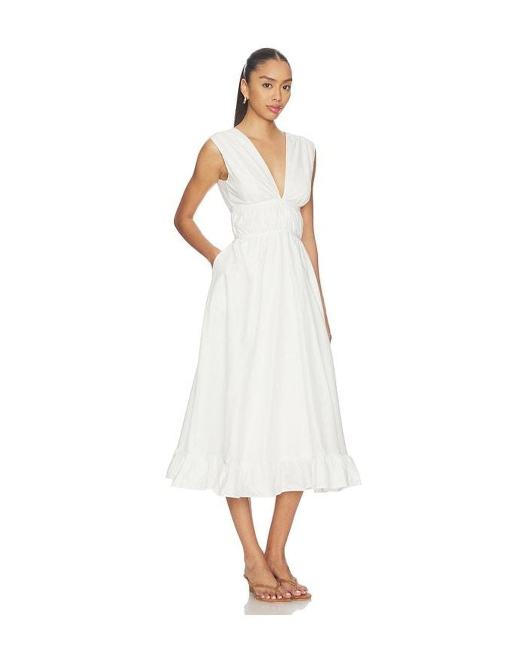 Peixoto White Ava Midi Dress